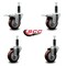 Service Caster 3.5'' Maroon Poly Swivel 1'' Expanding Stem Caster Set 2 Total Lock Brakes, 4PK SCC-EXTTL20S3514-PPUB-MRN-2-S-2-1 - alternate 4